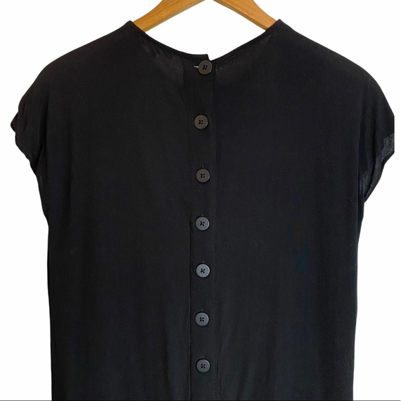 Madewell Crewneck Button Back Black Preppy Mini Dress XS Extra Small - Picture 12 of 16